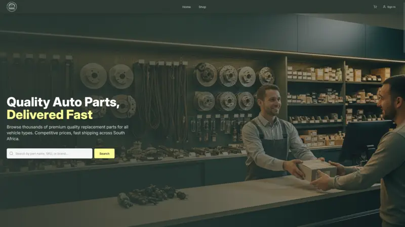 Mimi Auto Parts website preview